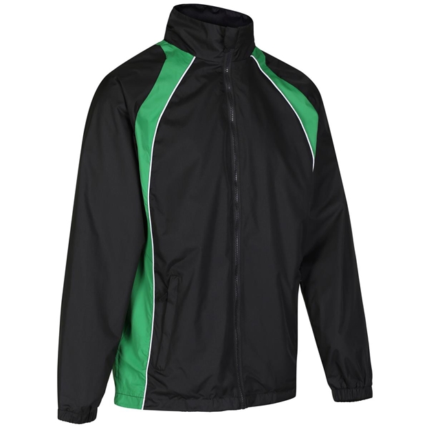 Unbranded Teamwear Elite Showerproof Jacket Black/Emerald Kids -