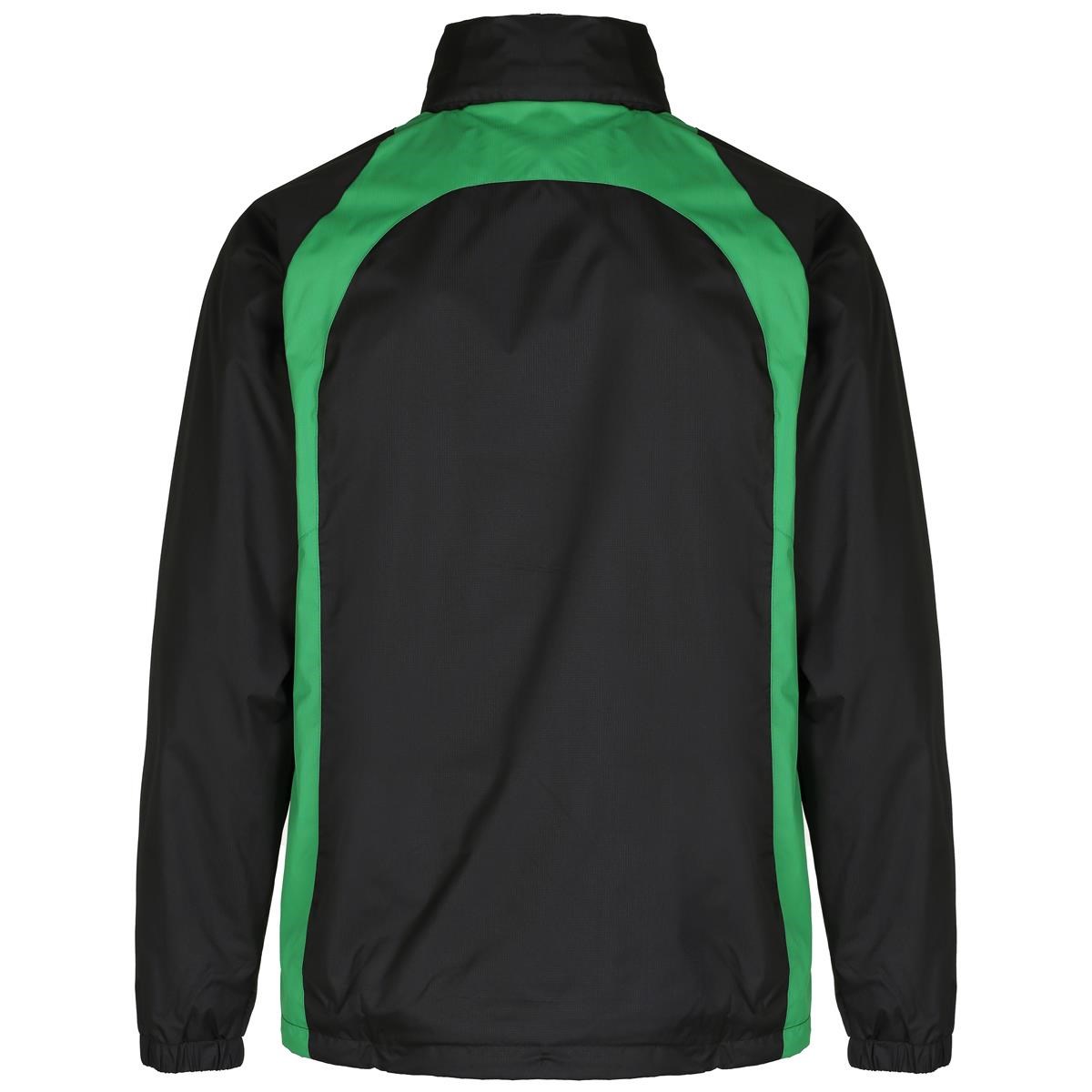 Unbranded Teamwear Elite Showerproof Jacket Black/Emerald - Fron