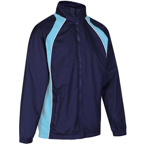 Unbranded Teamwear Elite Showerproof Jacket Navy/Sky Kids - Fron