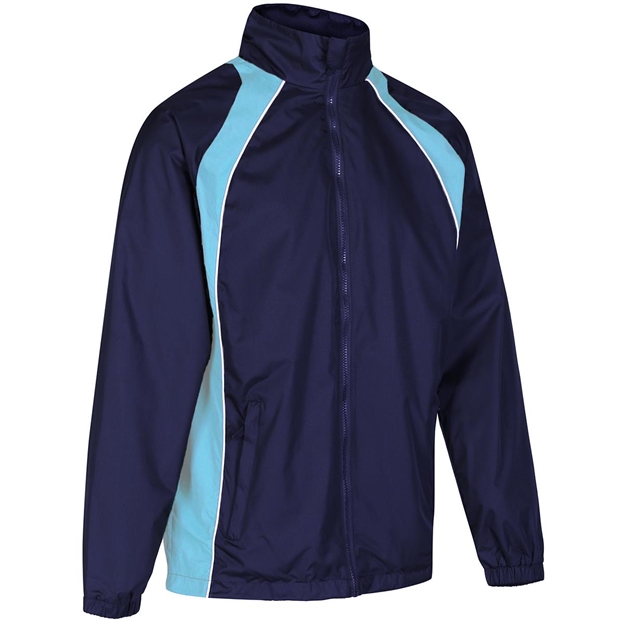 Unbranded Teamwear Elite Showerproof Jacket Navy/Sky Kids - Fron