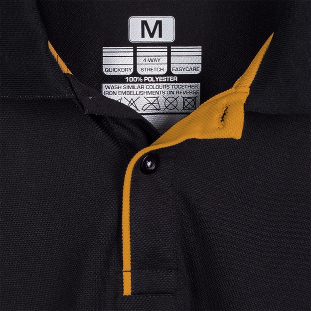 Unbranded Teamwear Premium Polo Black/Amber Kids detail