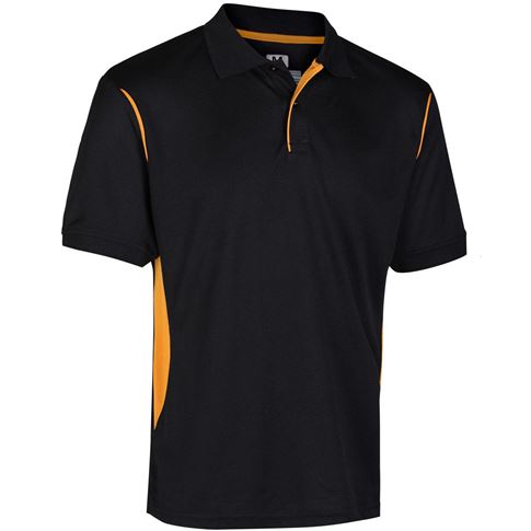 Unbranded Teamwear Premium Polo Black/Amber Kids front