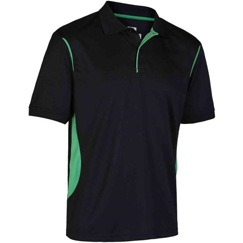 Unbranded Teamwear Premium Polo Black/Emerald Kids front