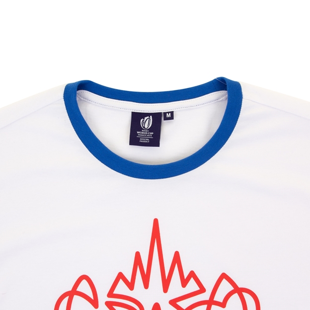 Rugby World Cup 2023 Macron Mens Cup T-Shirt - White - Collar