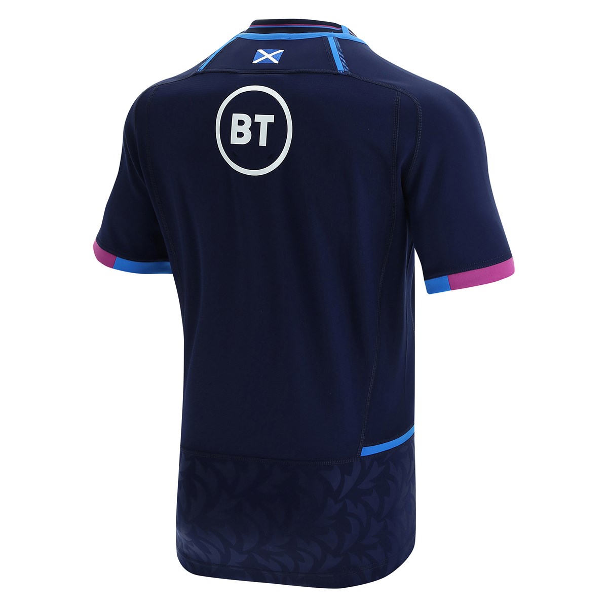 Macron Scotland Mens Bodyfit Home Rugby Shirt - Short Sleeve - F