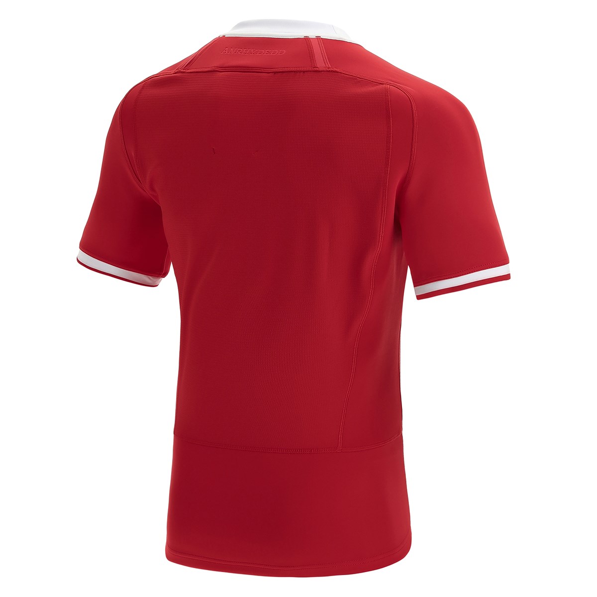 Macron Wales Mens Bodyfit Home Rugby Shirt - Short Sleeve - Fron