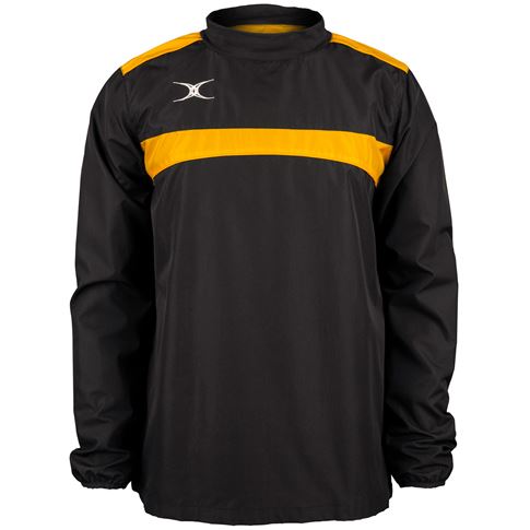 Gilbert Teamwear Photon Warm Up Top Black/Gold Kids - Front