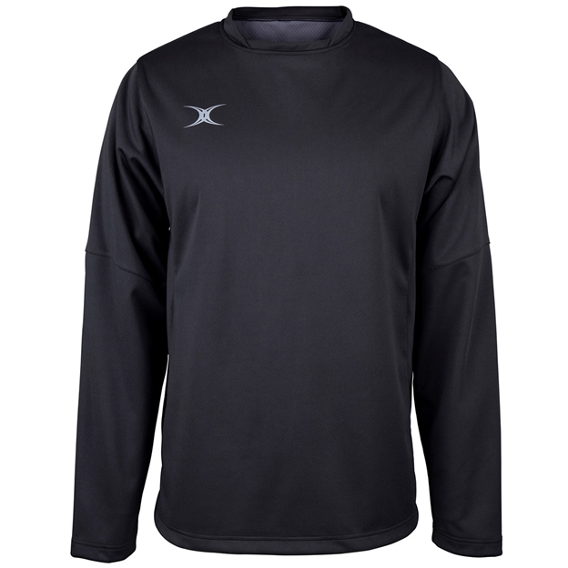 Gilbert Teamwear Pro Warm Up Top Black - Front 1