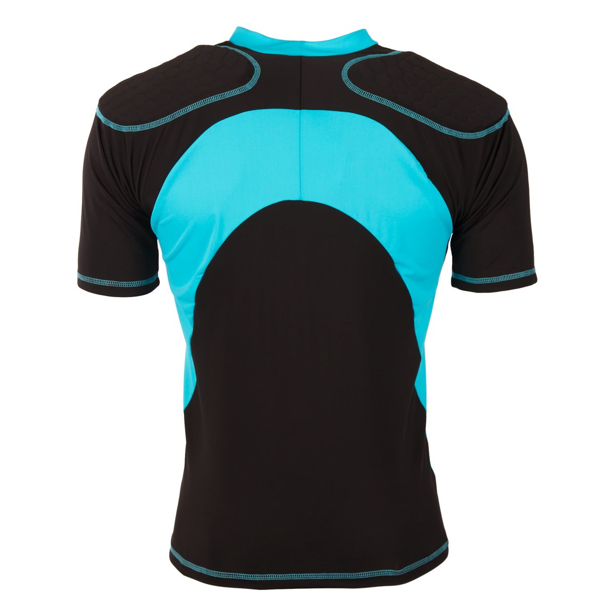 Body Armour Flexitop Rugby Shoulder Pads Black/Cyan - Front