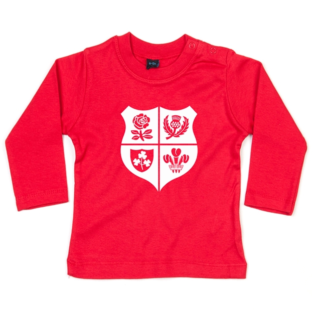 Baby Lions 1888 Tee Shirt - Long Sleeve Red - Front
