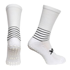 Atak Adults C Grip Mid Leg Socks - White - Pair of Socks