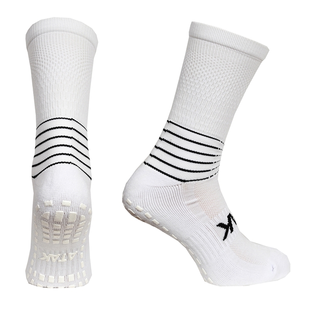 Atak Adults C Grip Mid Leg Socks - White - Pair of Socks
