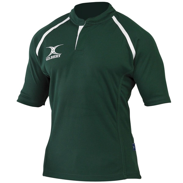 Gilbert Teamwear Xact Plain Match Shirt Green - Front