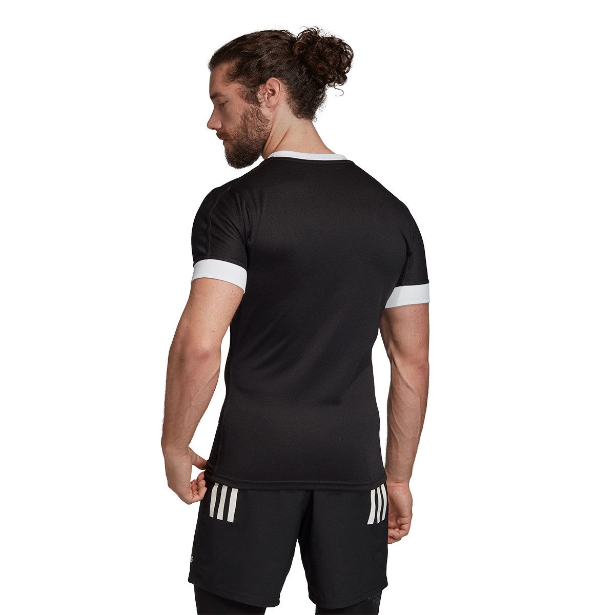adidas 3S Rugby Match Shirt Black - Model 1