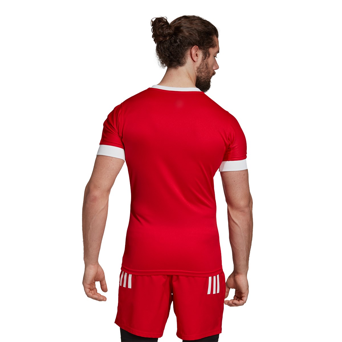 adidas 3S Rugby Match Shirt Red - Model 1