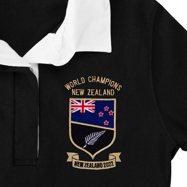 New Zealand World Champions Womens Classic Rugby Shirt - Black -