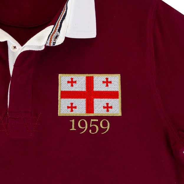 Georgia Mens Rugby Origins 1959 Heavyweight Shirt - Burgundy - B