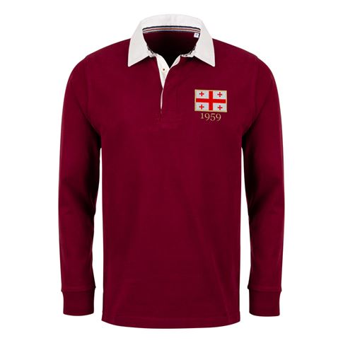 Georgia Mens Rugby Origins 1959 Heavyweight Shirt - Burgundy - F