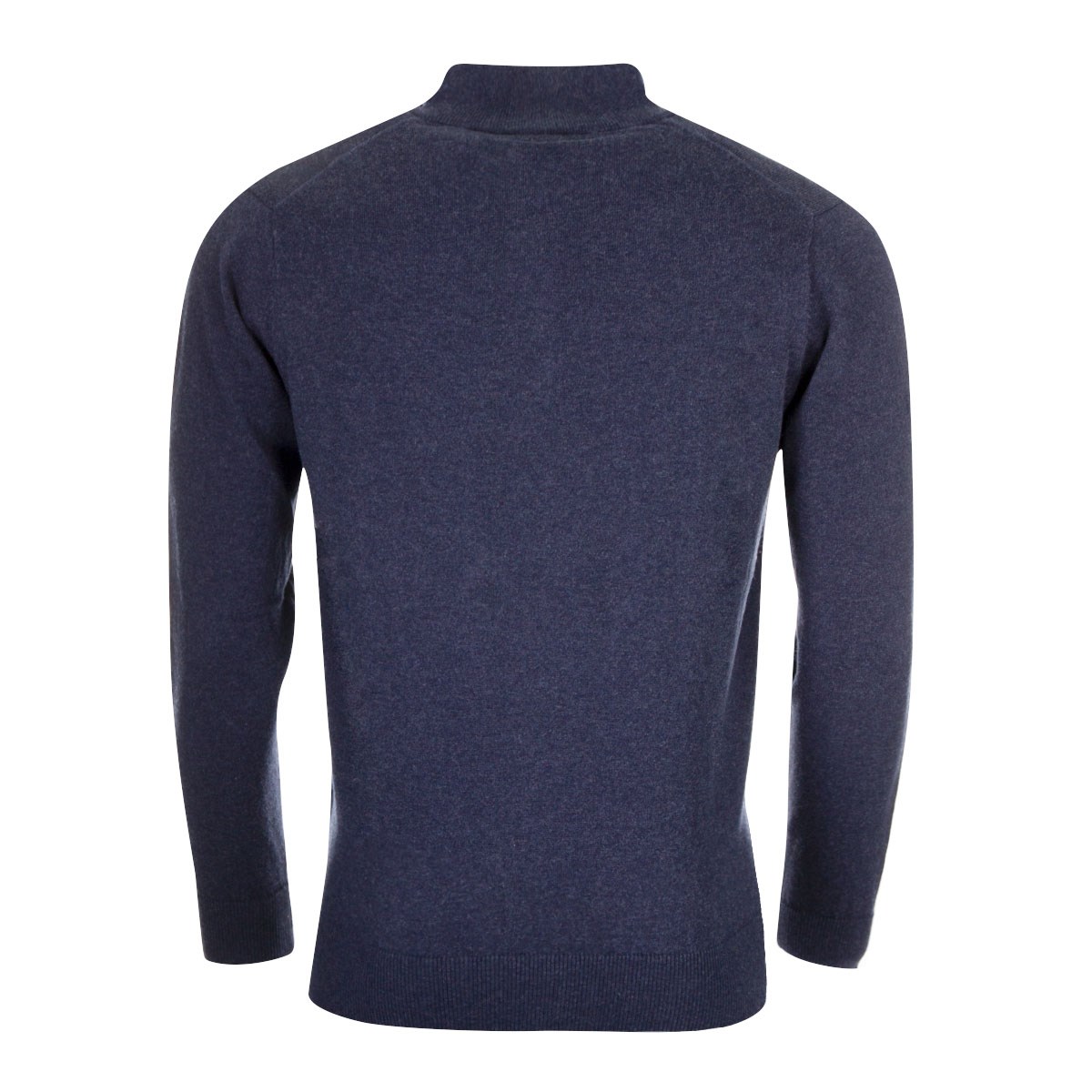 Glenmuir Scotland Mens Zip Neck Jumper – Cashmere Blend Navy - F