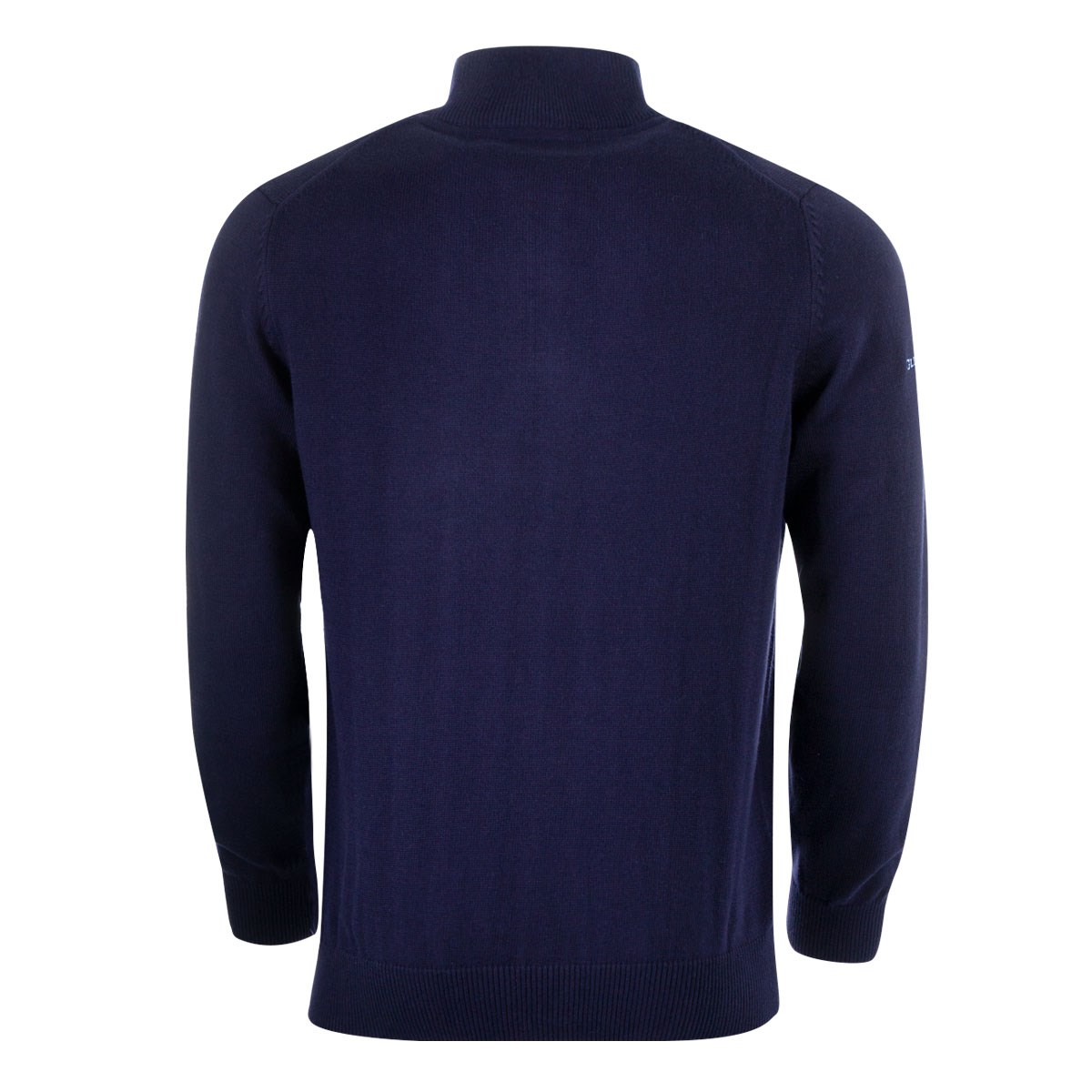 Glenmuir Scotland Mens Zip Neck Jumper – Cashmere Blend Navy - F