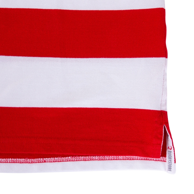 Rugbystore Japan 1866 Mens Striped Polo Shirt - Red and White - 
