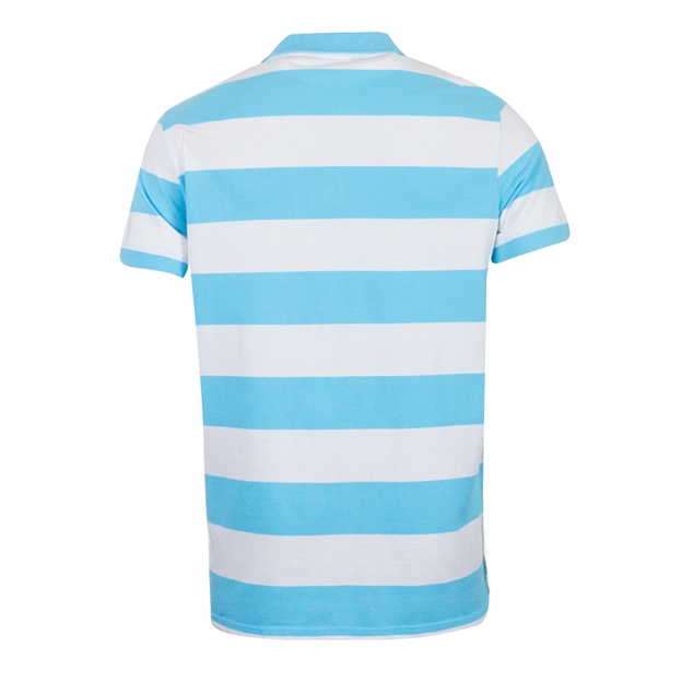 Rugbystore Argentina 1910 Mens Striped Polo Shirt - Sky White - 