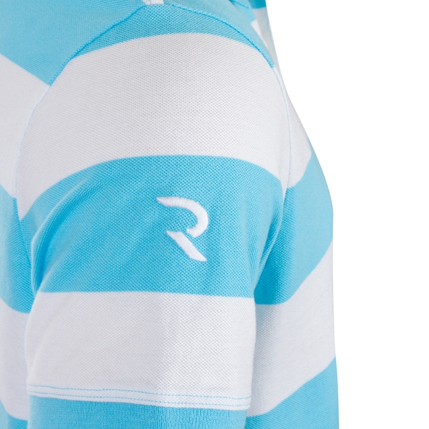 Rugbystore Argentina 1910 Mens Striped Polo Shirt - Sky White - 