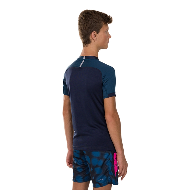 Canterbury Teamwear Plain Evader Rugby Shirt Navy Youths - Model