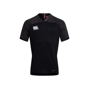 Canterbury Teamwear Plain Evader Rugby Shirt Black Youths - Fron