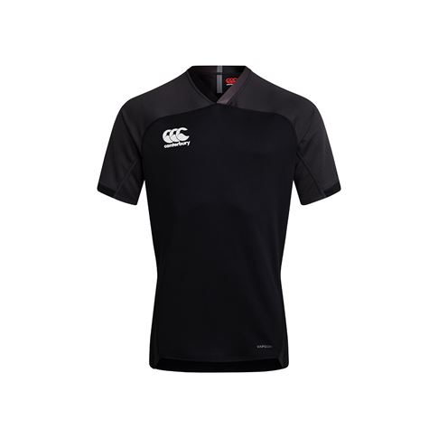 Canterbury Teamwear Plain Evader Rugby Shirt Black Youths - Fron