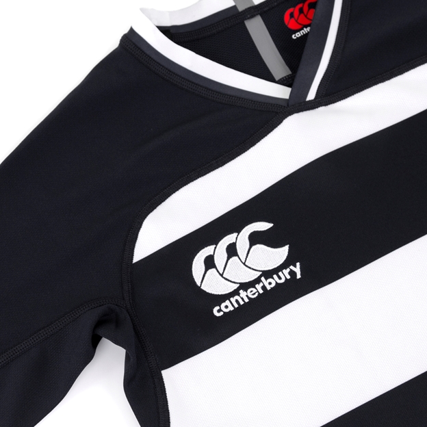 Canterbury Mens Teamwear Evader Hooped Rugby Match Shirt - Black