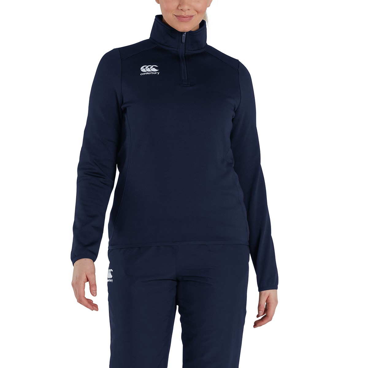 Canterbury Womens Club 1/4 Zip Mid Layer Training Top Navy - Fro