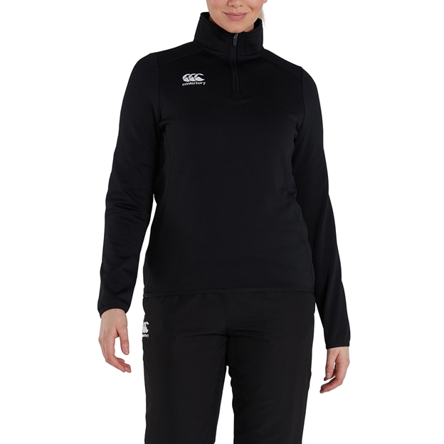Canterbury Womens Club 1/4 Zip Mid Layer Training Top Black - Mo