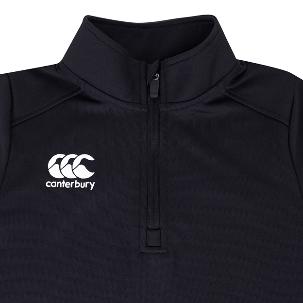 Canterbury Club 1/4 Zip Mid Layer Training Top Black Kids - Cant