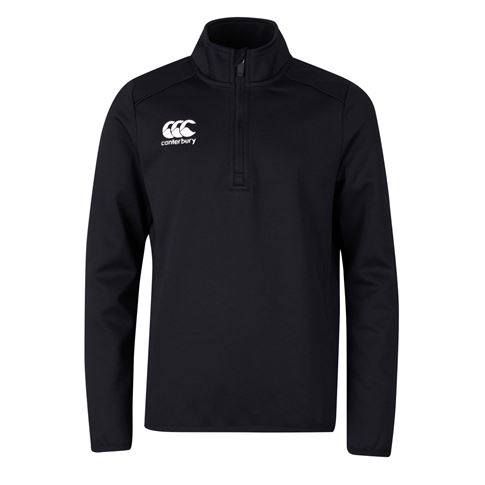 Canterbury Club 1/4 Zip Mid Layer Training Top Black Kids - Fron