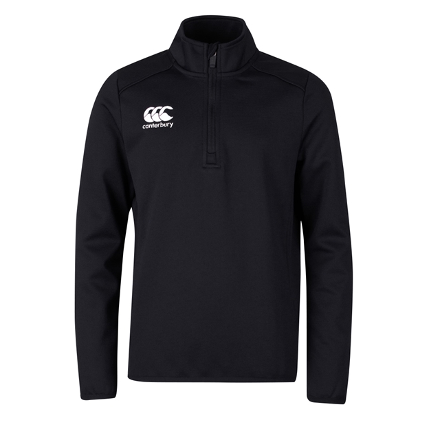 Canterbury Club 1/4 Zip Mid Layer Training Top Black Kids - Fron