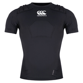 Canterbury Adults Pro Rugby Shoulder Pads - Black - Front