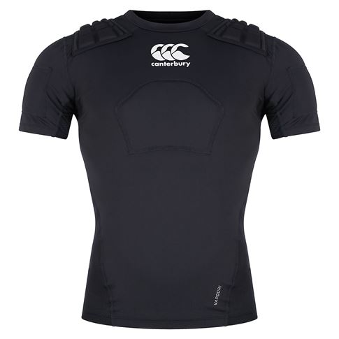 Canterbury Adults Pro Rugby Shoulder Pads - Black - Front