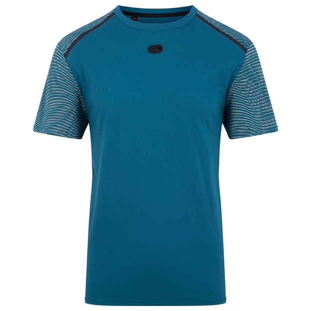 Canterbury Mens Polycotton Graphic Training Tee - Blue Coral - F