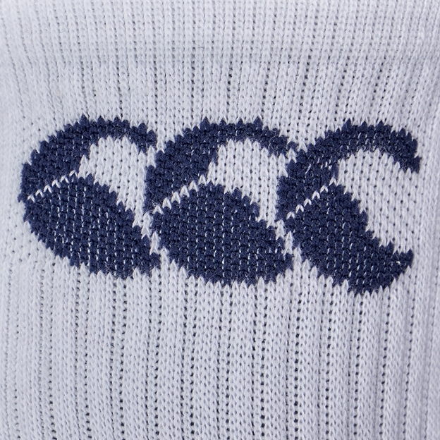 Canterbury Adults 3 Pack Crew Socks - White - Canterbury Logo