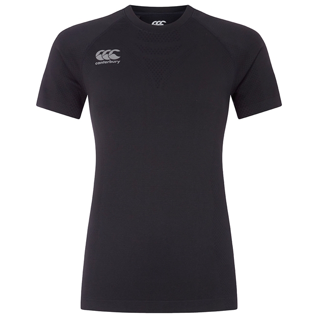Canterbury Womens Seamless Training Tee - Black - Front