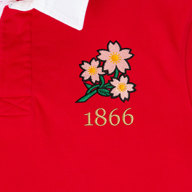 Japan Mens 1866 Origins Rugby Shirt Long Sleeve Red - Badge
