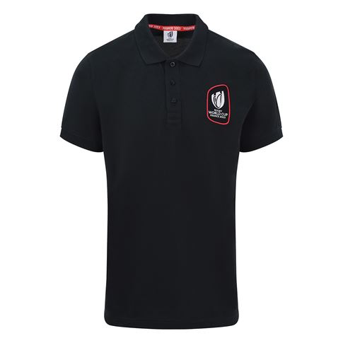 Rugby World Cup 2023 Mens 20 Nations Map Polo Shirt - Black - Fr