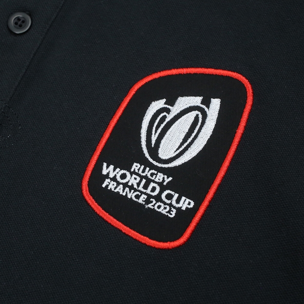 Rugby World Cup 2023 Mens 20 Nations Map Polo Shirt - Black - Lo