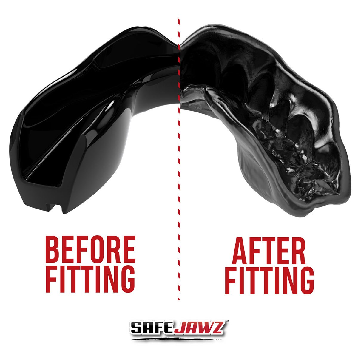 SafeJawz Intro Series Black Mouthguard - Front