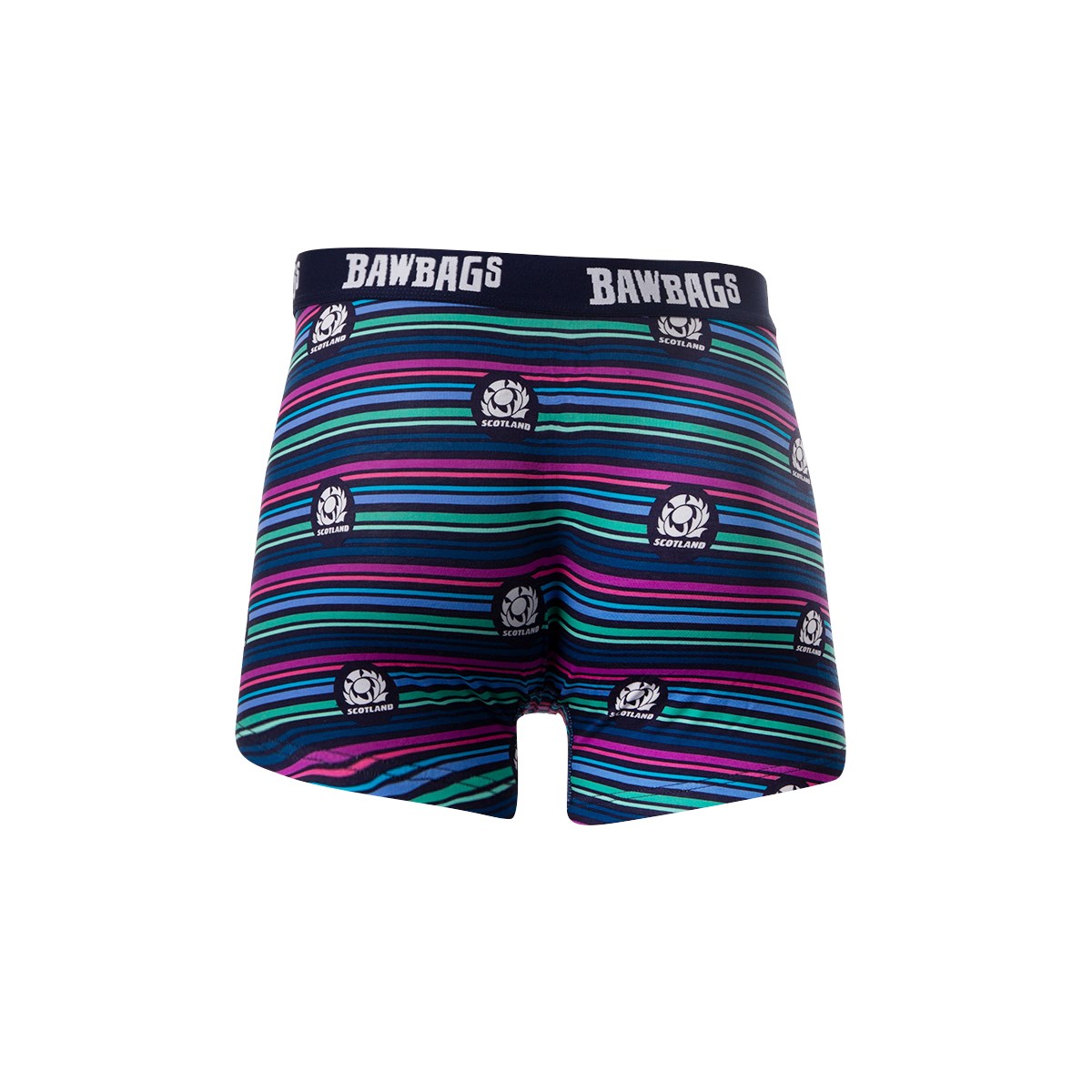 Bawbags Scotland Mens Striped Underwear - Navy - Front