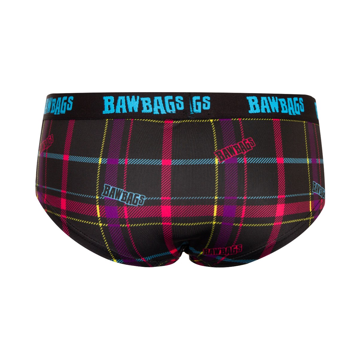 Bawbags Techno Tartan Womens Cool de Sacs Underwear - Black - Fr