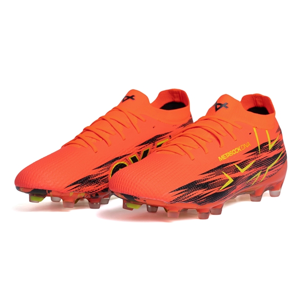 Oxen Adults Metasock All Ground Rugby Boots Orange Blaze - Front Pair