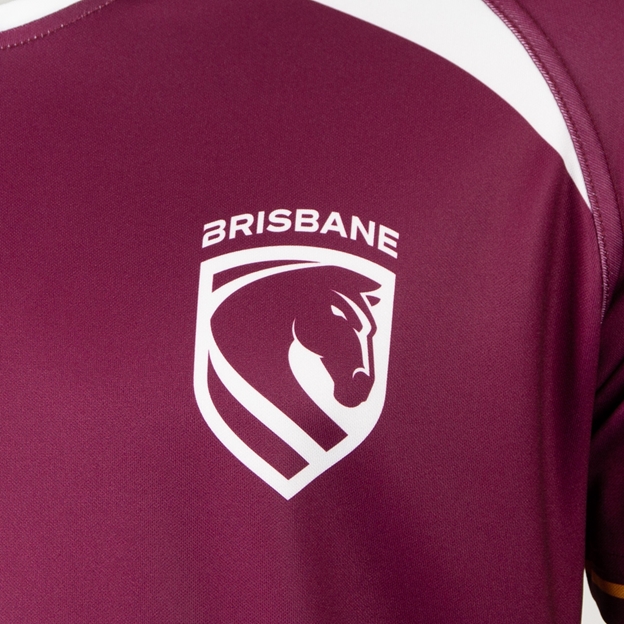 Brisbane Broncos Adults Supporters Shirt 2026 Maroon - Broncos Logo Close-up