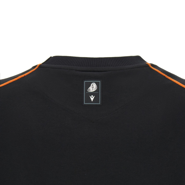 Rugby World Cup 2027 Womens Athleisure Cotton T-Shirt Black/Orange - Neck Close-up